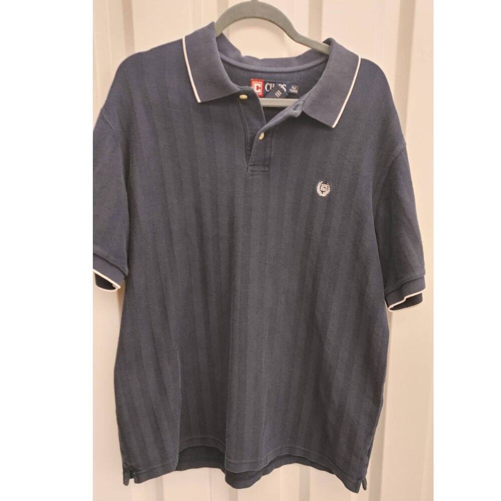 Chaps Polo Shirt Navy Blue/White XL